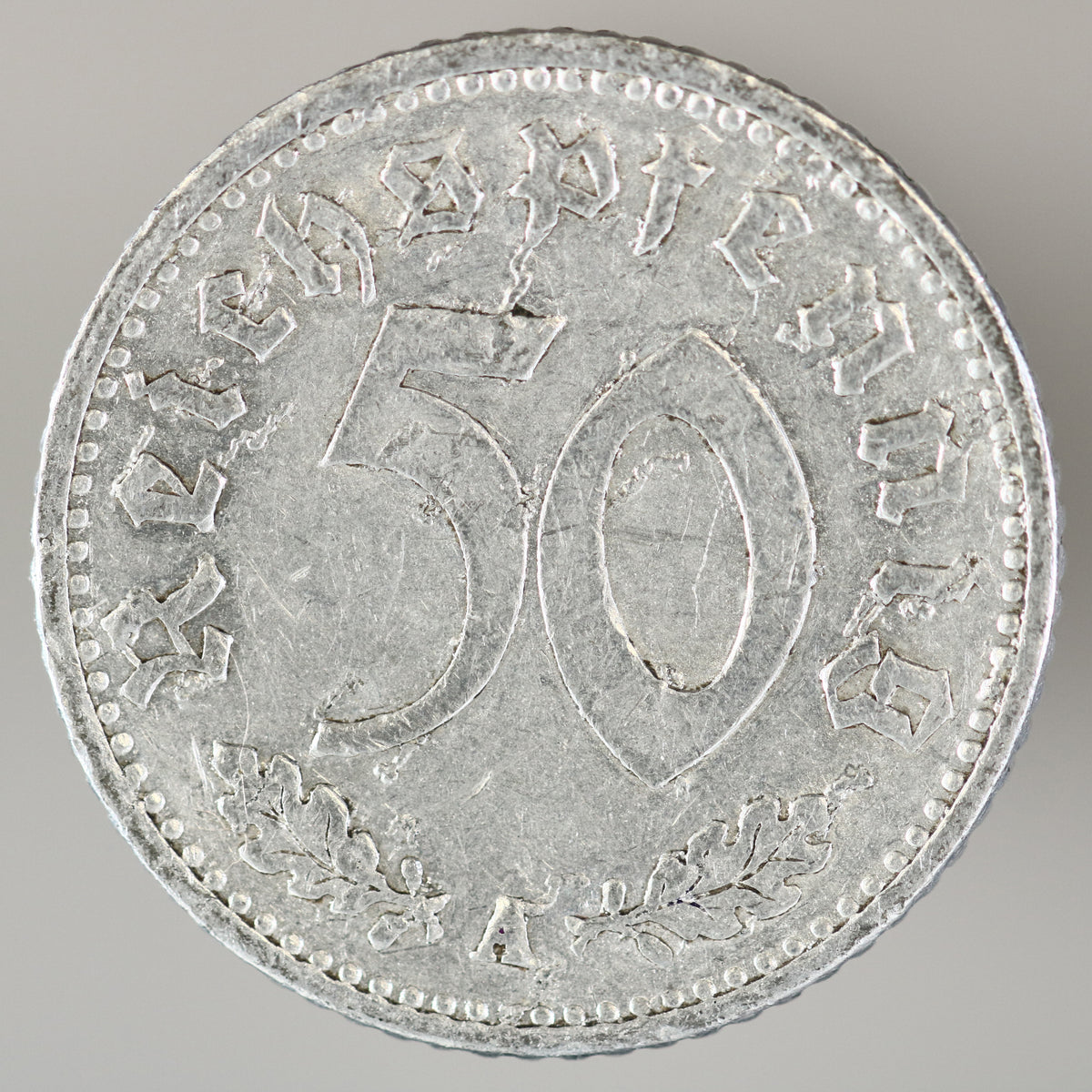 Germany 1935 A 50 Reichspfennig "Strike Error" A3560
