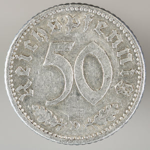 Germany 1941 D 50 Reichspfennig "Strike Error" A3561