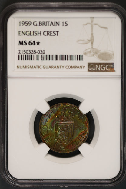 Great Britain 1959 1 Shilling English Crest MS-64 S795