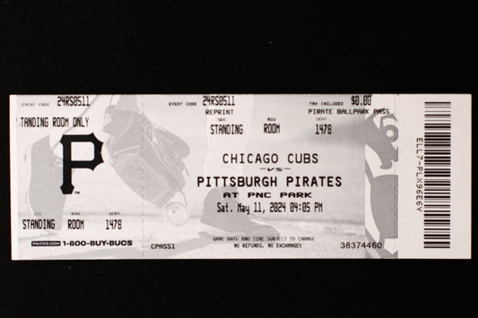 MLB Paul Skenes Debut Ticket vs. Chicago Cubs at PNC Park B586