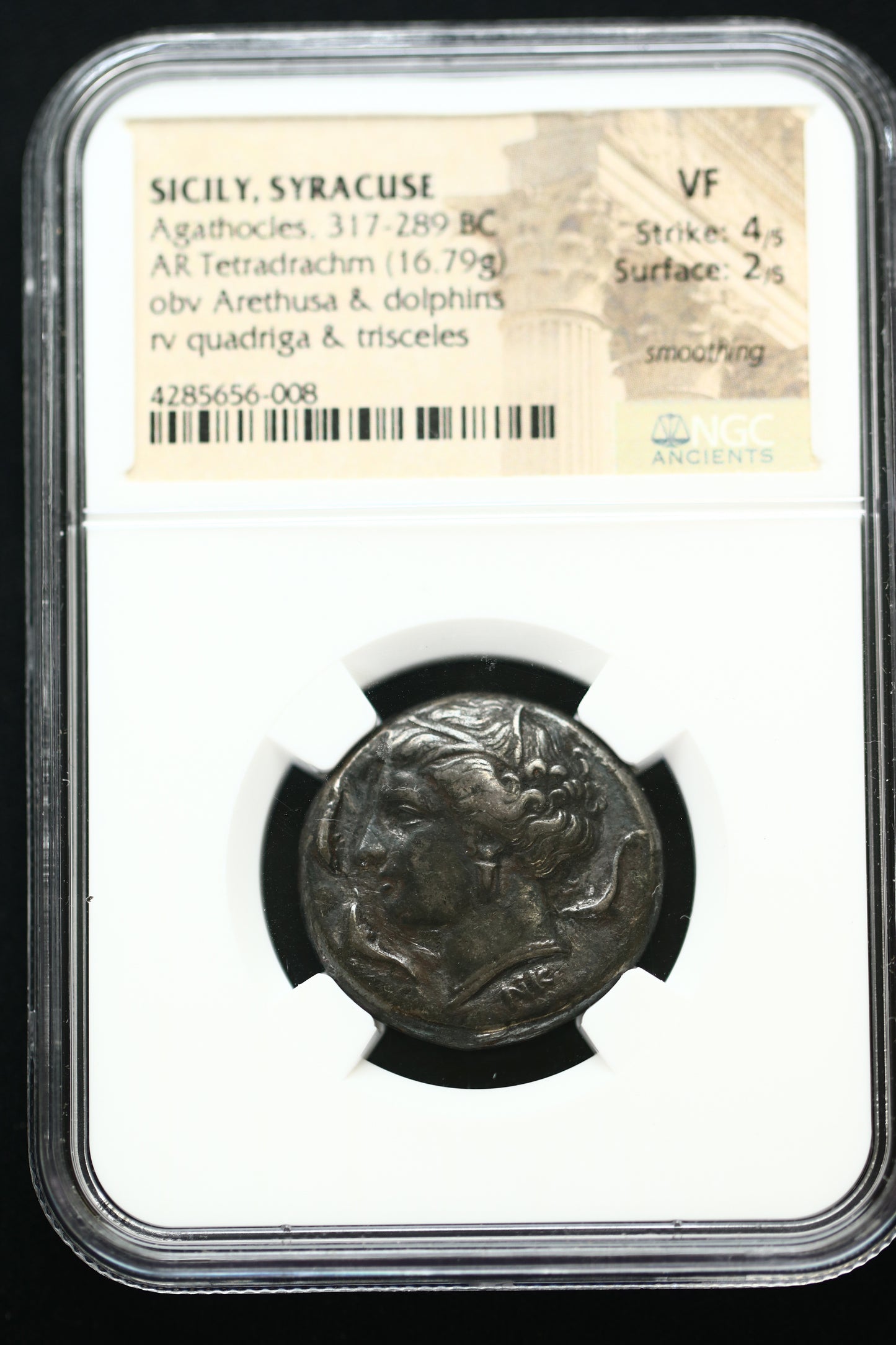 Sicily Syracuse Ag Tetradrachm Agathocles 317-289 BC NGC VF S95