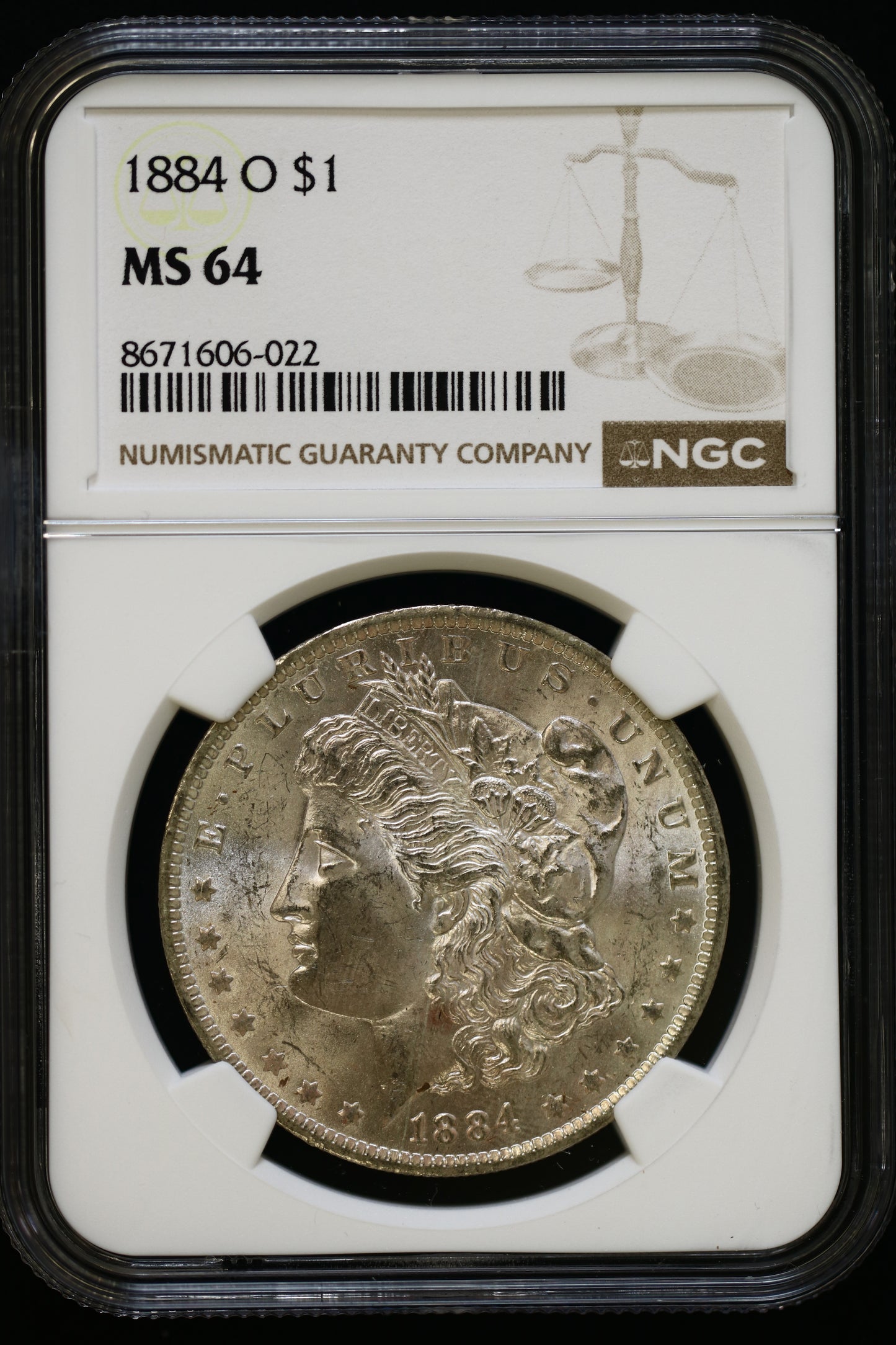 US 1884-O Morgan Silver Dollar MS-64 NCG S827