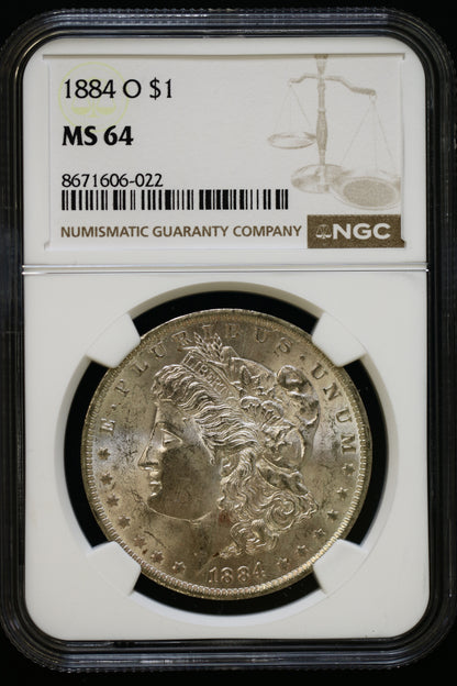 US 1884-O Morgan Silver Dollar MS-64 NCG S827