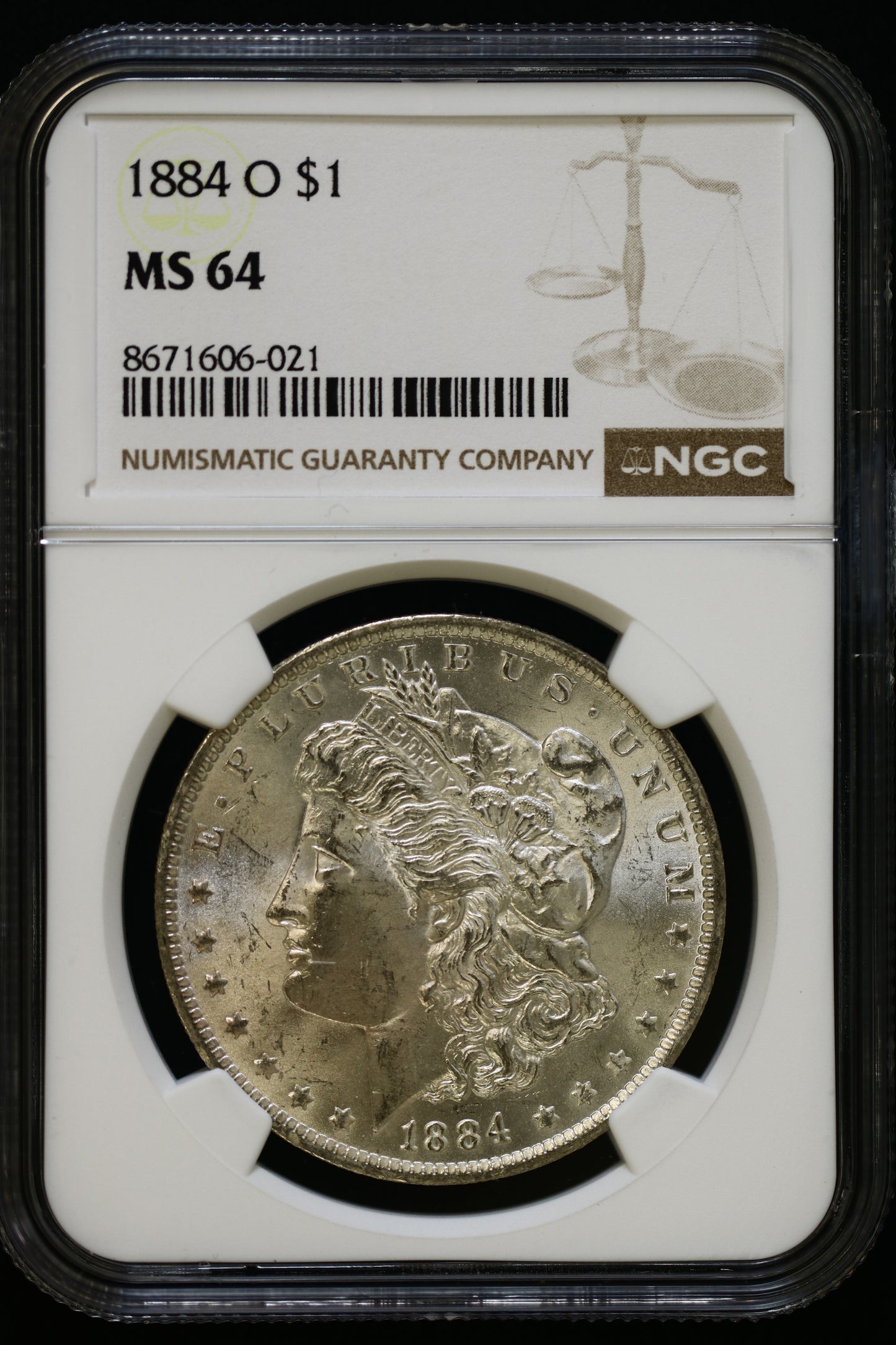 US 1884-O Morgan Silver Dollar MS-64 NCG S8278