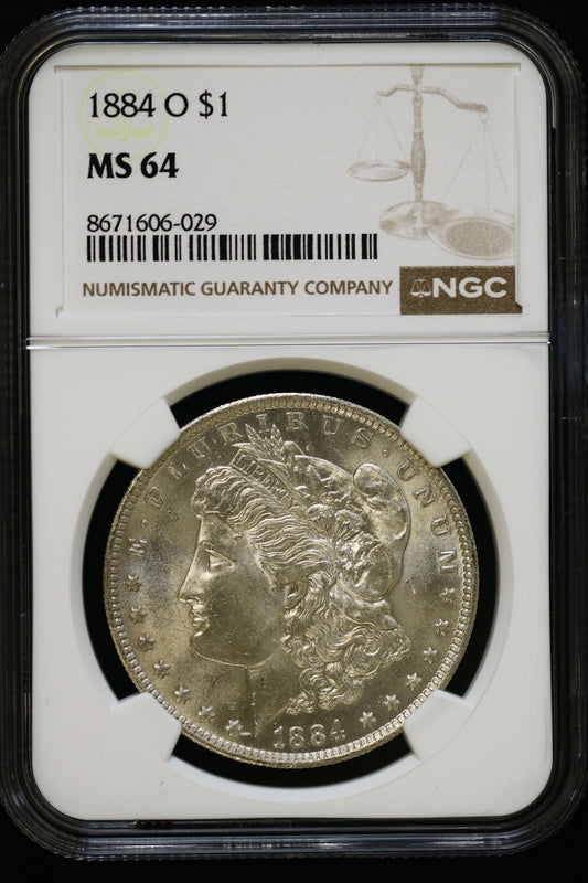 US 1884-O Morgan Silver Dollar MS-64 NCG S829