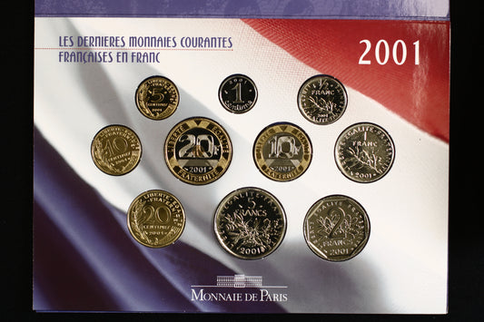 France 2001 Monnaie de Paris "Brillant Universel" (BU) set B478