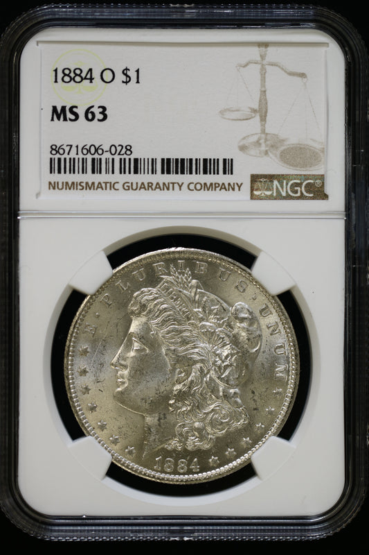 US 1884-O Morgan Silver Dollar MS-63 NCG S810