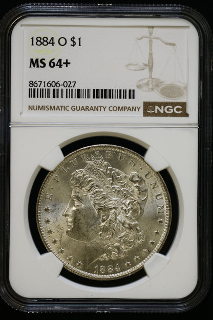 US 1884-O Morgan Silver Dollar MS-64+ NCG S830