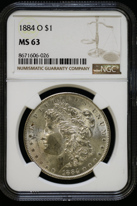 US 1884-O Morgan Silver Dollar MS-63 NCG S811