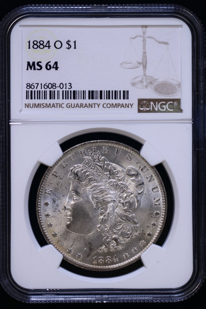 US 1884-O Morgan Silver Dollar MS-64 NCG S821