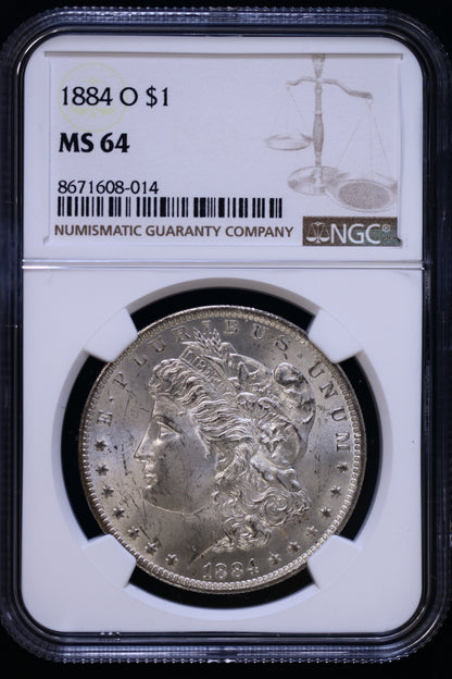 US 1884-O Morgan Silver Dollar MS-64 NCG S822