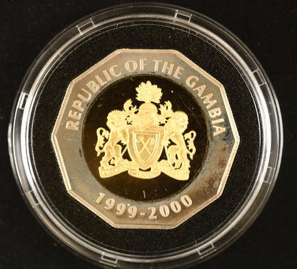 Gambia 1999-2000 Millennium 2000 Bututs silver proof coin B590