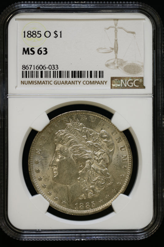 US 1885-O Morgan Silver Dollar MS-63 NCG S832