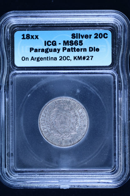 Paraguay Silver Restrike Pattern 20 Centavos S790