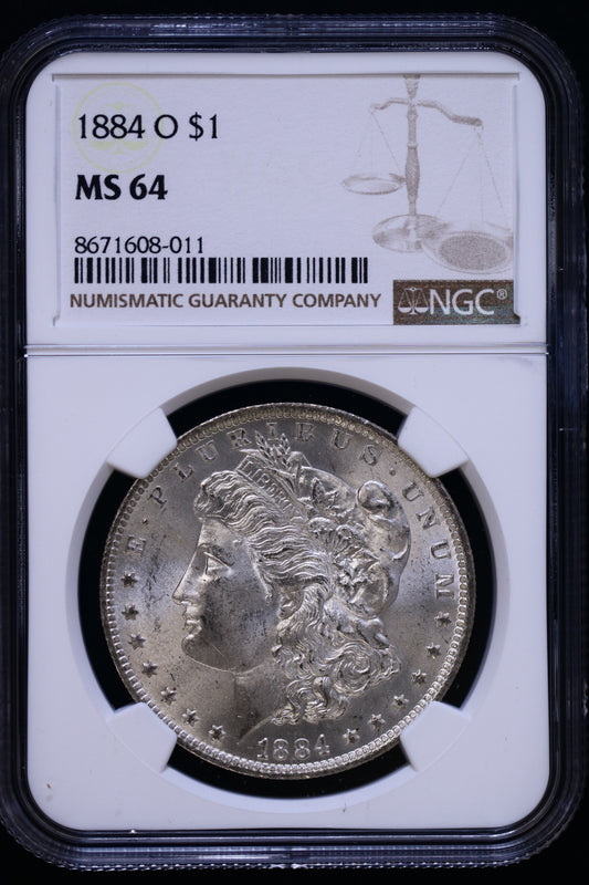 US 1884-O Morgan Silver Dollar MS-64 NCG S824