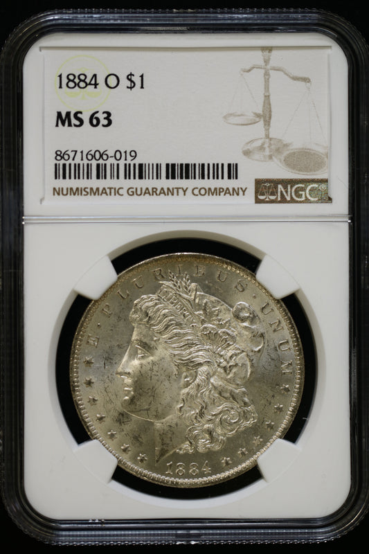 US 1884-O Morgan Silver Dollar MS-63 NCG S814