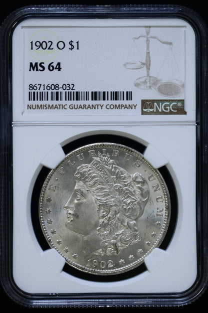 US 1902-O Morgan Silver Dollar MS-64 NCG S855
