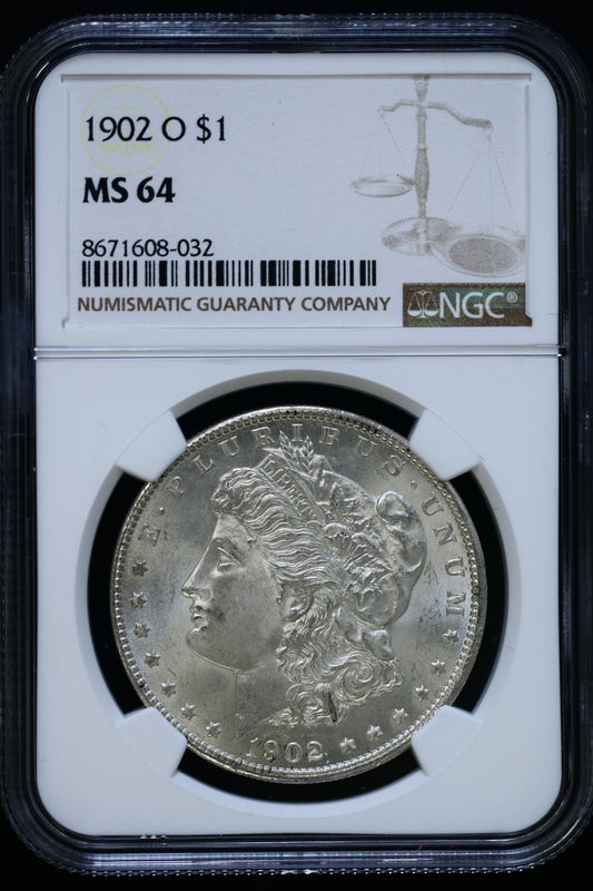 US 1902-O Morgan Silver Dollar MS-64 NCG S855