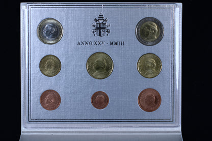 Vatican 2003 Brilliant Uncirculated (BU) Euro Coin Set B572