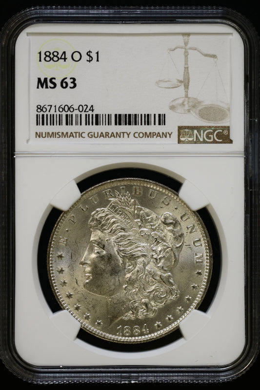 US 1884-O Morgan Silver Dollar MS-63 NCG S815