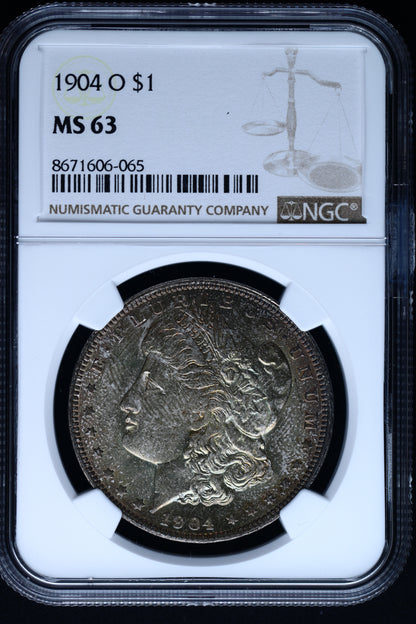 US 1904-O Morgan Silver Dollar MS-63 NCG 'Toned' S856