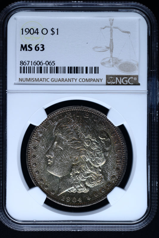 US 1904-O Morgan Silver Dollar MS-63 NCG 'Toned' S856