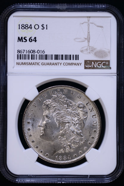 US 1884-O Morgan Silver Dollar MS-64 NCG S826