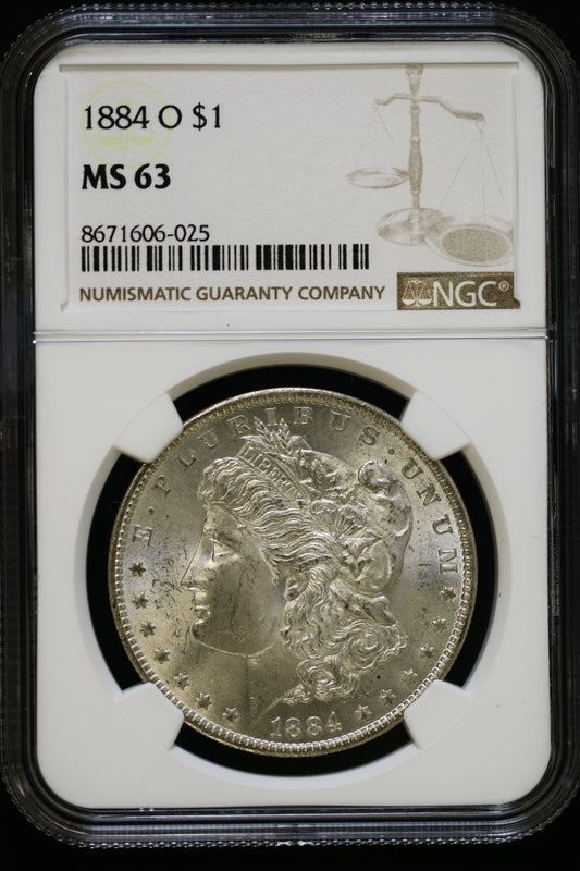 US 1884-O Morgan Silver Dollar MS-63 NCG S816