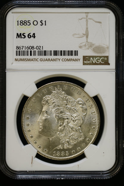US 1885-O Morgan Silver Dollar MS-64 NCG S836