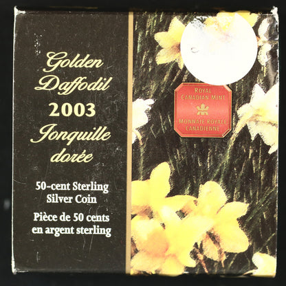 Canada 2003 50 Cent Golden Daffodil Sterling Silver Coin C010