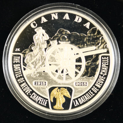 Canada 2015 $20 pure silver coin commemorating the Battle of Neuve-Chapelle. C020