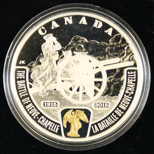Canada 2015 $20 pure silver coin commemorating the Battle of Neuve-Chapelle. C020