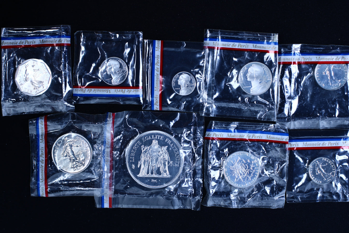 France 1980 9pc. Piedfort Set B780