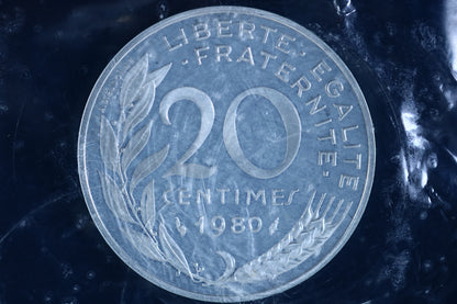 France 1980 9pc. Piedfort Set B780