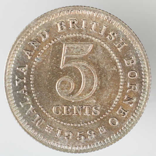 Malaya & British Borneo 1953 5 Cents "Toned" MS63 A3602