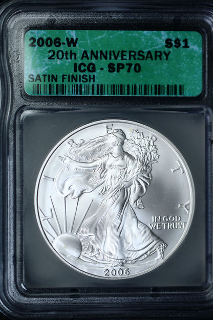 United States 2006 W 20th Anniversary American Eagle Satin, Proof, Reverse Proof Set P787