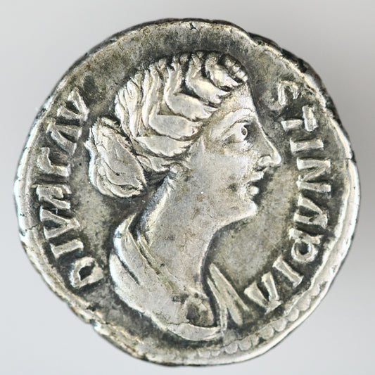 Roman Imperial 176-180 AD Faustina / Peacock Denarius A3616