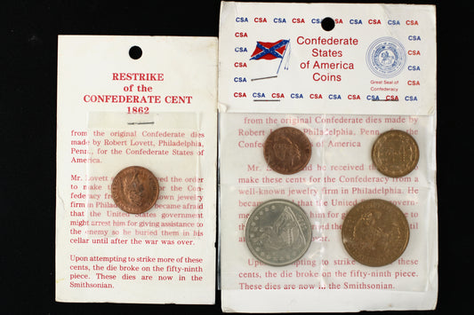 US 1861 Confederate Cent and Half Dollar Coins B308