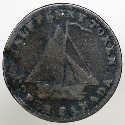 Upper Canada 1821 Halfpenny Token A2631